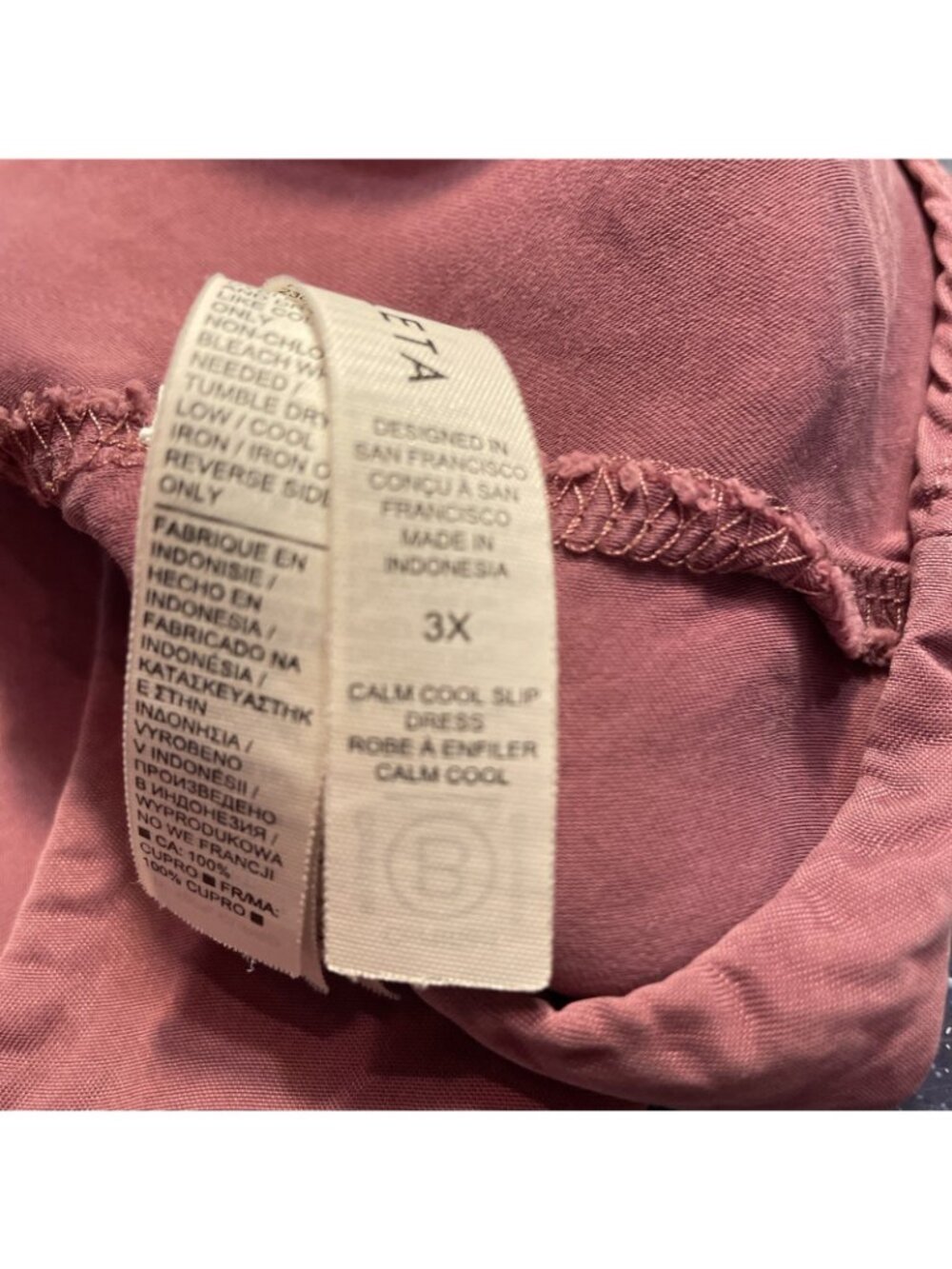 Athleta Calm Cool Casual Slip Dress Size 3XL Rose Pink Mini V-Neck Adjustable - Picture 10 of 10
